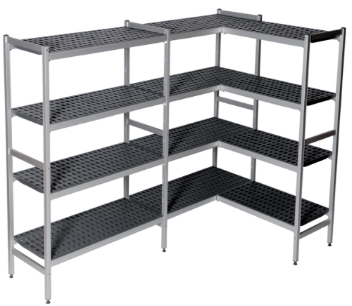 ESTANTERÍAS ESTRUCTURA EN DURALUMINIO, PARRILLAS EN POLIPROPILENO