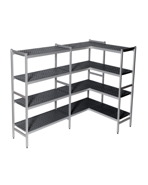 ESTANTERÍAS ESTRUCTURA EN DURALUMINIO, PARRILLAS EN POLIPROPILENO