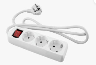 Base blanca Onlex t/t Interruptor cable 1.5mts 3 Tomas