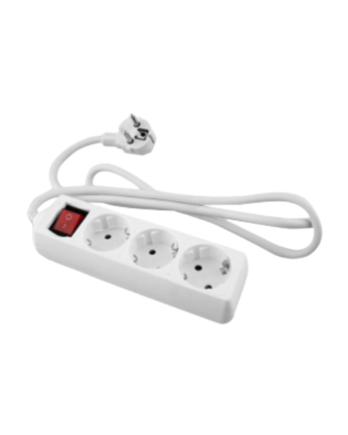 Base blanca Onlex t/t Interruptor cable 1.5mts 3 Tomas